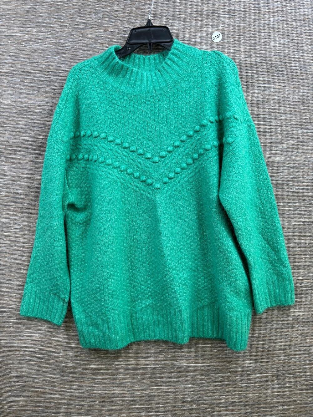 Talbots Knit Sweater Womens Size 2X Green Mock Neck Pullover Long Sleeve NEW